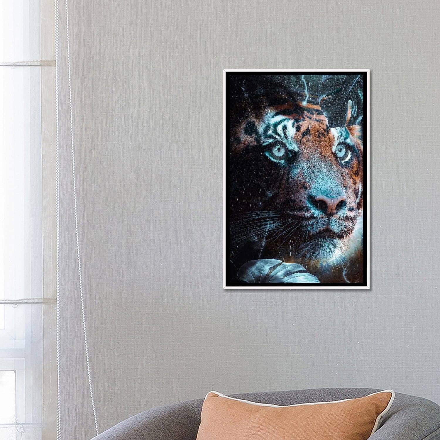 iCanvas "BlueEyed Tiger In The Rain Jungle" by GEN Z Framed Bed Bath & Beyond 37145800